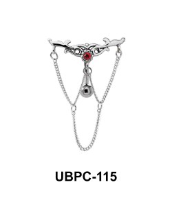 Stone Studded Chain Upper Belly Piercing UBPC-115