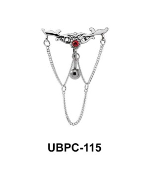 Stone Studded Chain Upper Belly Piercing UBPC-115