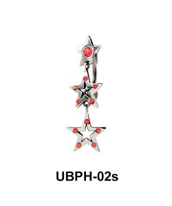 Triple Star Upper Belly Piercing UBPH-02s