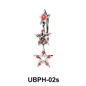 Triple Star Upper Belly Piercing UBPH-02s