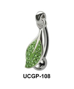 Stone Set Green Leaf Rainbow Line UCGP-108