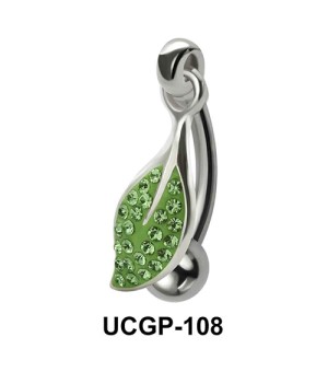 Stone Set Green Leaf Rainbow Line UCGP-108