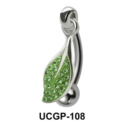 Stone Set Green Leaf Rainbow Line UCGP-108