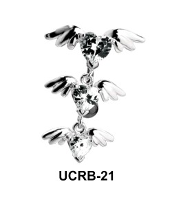 Winged Series of Hearts Shaped Upper Belly Piercing UCRB-21