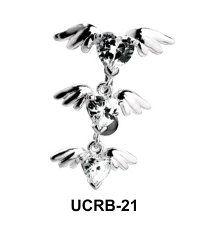 Winged Series of Hearts Shaped Upper Belly Piercing UCRB-21