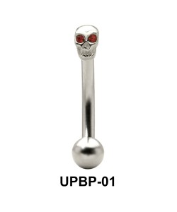 Stone Set Skull Upper Belly Piercing UPBP-01