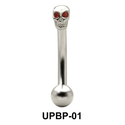 Stone Set Skull Upper Belly Piercing UPBP-01