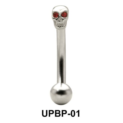 Stone Set Skull Upper Belly Piercing UPBP-01