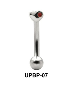 Stone Set Heart Upper Belly Piercing UPBP-07