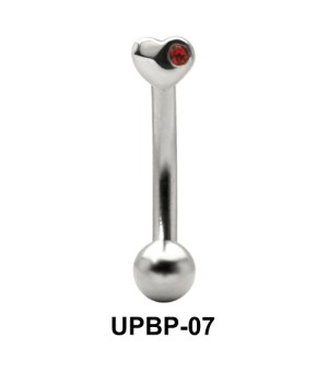 Stone Set Heart Upper Belly Piercing UPBP-07