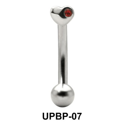 Stone Set Heart Upper Belly Piercing UPBP-07