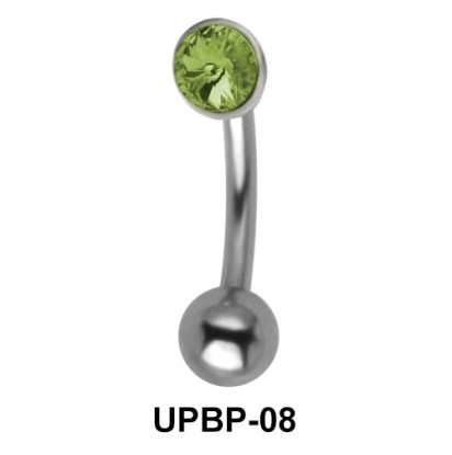 Peridot Placed Upper Belly Piercing UPBP-08