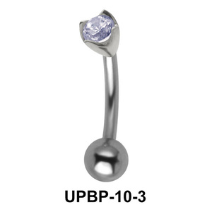 Prong Stone Set Upper Belly Piercing UPBP-10-3