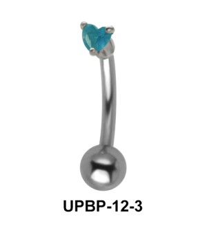 Blue Heart Upper Belly Piercing UPBP-12-3