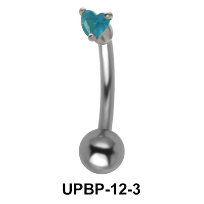 Blue Heart Upper Belly Piercing UPBP-12-3