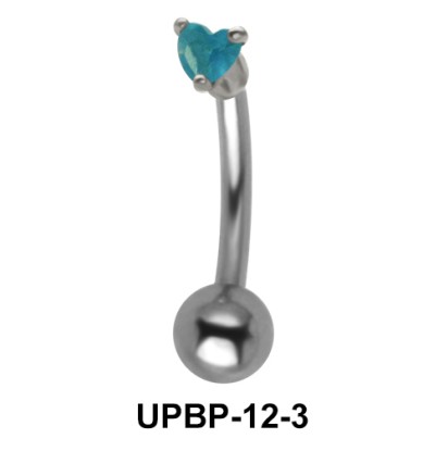 Blue Heart Upper Belly Piercing UPBP-12-3