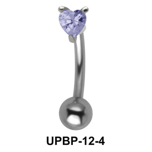 Prong Set Heart Upper Belly Piercing UPBP-12-4