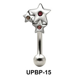 Stone Set Multi Star Upper Belly Piercing UPBP-15