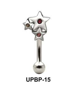 Stone Set Multi Star Upper Belly Piercing UPBP-15