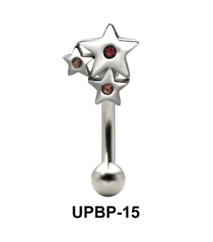 Stone Set Multi Star Upper Belly Piercing UPBP-15