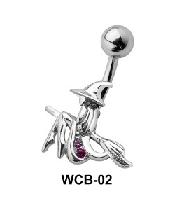 Witch on Broom Belly Piercing WCB-02