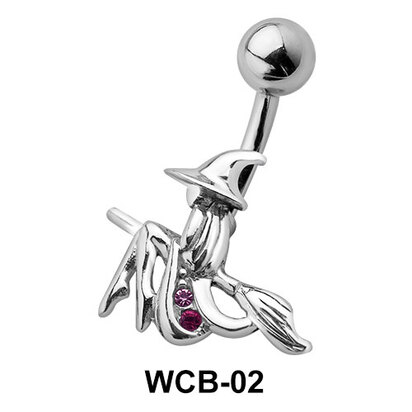 Witch on Broom Belly Piercing WCB-02
