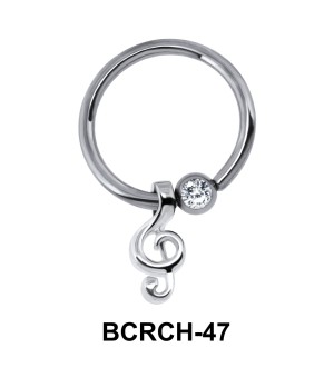 Music Note Closure Rings Charms BCRCH-47