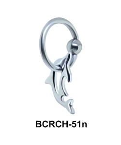 Dolphin Closure Rings Charm BCRCH-51n