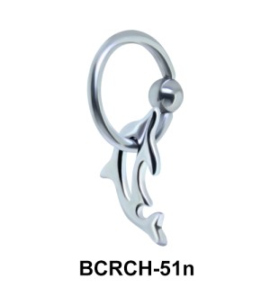 Dolphin Closure Rings Charm BCRCH-51n