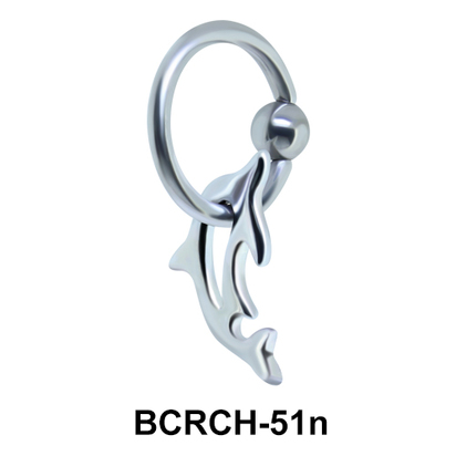 Dolphin Closure Rings Charm BCRCH-51n