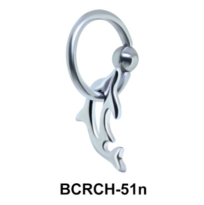 Dolphin Closure Rings Charm BCRCH-51n