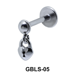 Lock in Heart External Dangling Ear Piercing GBLS-05