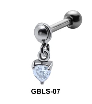 Heart CZ External Dangling Ear Piercing GBLS-07