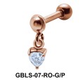 Heart CZ External Dangling Ear Piercing GBLS-07