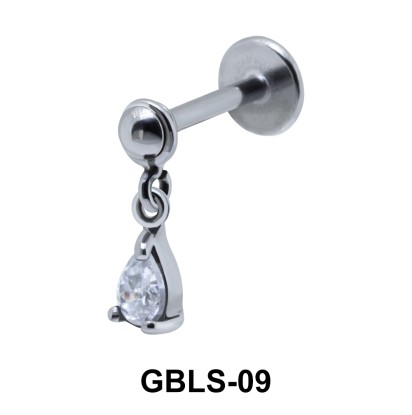 Pear Prong Set Stone External Dangling Ear Piercing GBLS-09