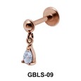 Pear Prong Set Stone External Dangling Ear Piercing GBLS-09