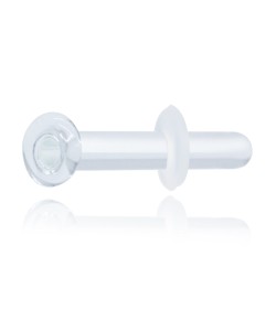 2.5mm Glass Piercing Straight Bar with Clear O-ring