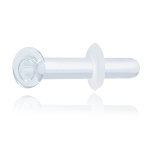 2.5mm Glass Piercing Straight Bar with Clear O-ring