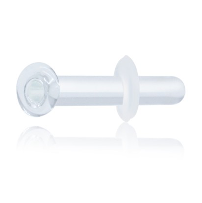 3.2mm Glass Piercing Straight Bar with Clear O-ring