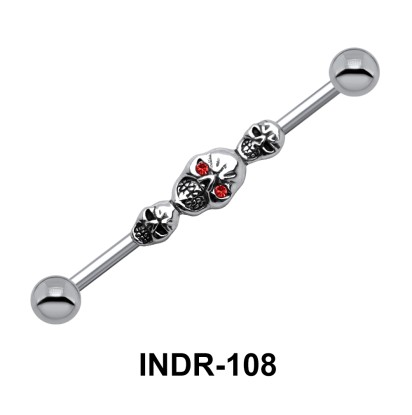 Skulls On Industrial Piercing INDR-108