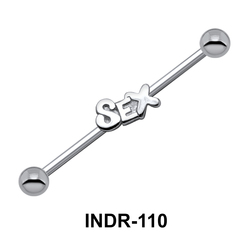 Motif On Silver Industrial Piercing INDR-110