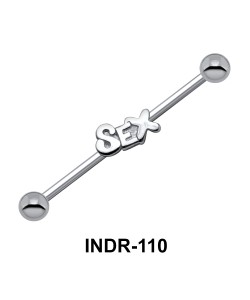 Motif On Silver Industrial Piercing INDR-110