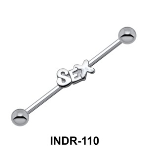 Motif On Silver Industrial Piercing INDR-110