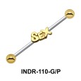 Motif On Silver Industrial Piercing INDR-110