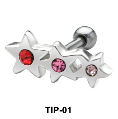 Tri Star Helix Ear Piercing TIP-01