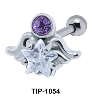 Wavy with Star Shaped Ear Piercing with Star TIP-1054 