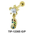 Star with Leaf Shaped Ear Piercing TIP-1236E 