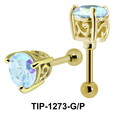 Ear Piercing with Round Cut Stone TIP-1273 
