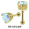 Ear Piercing with Round Cut Stone TIP-1273 