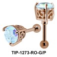 Ear Piercing with Round Cut Stone TIP-1273 